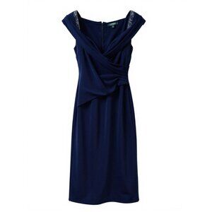 Women's - Lauren Ralph Lauren Navy Blue Sequin Formal Maxi Dress, Size 2